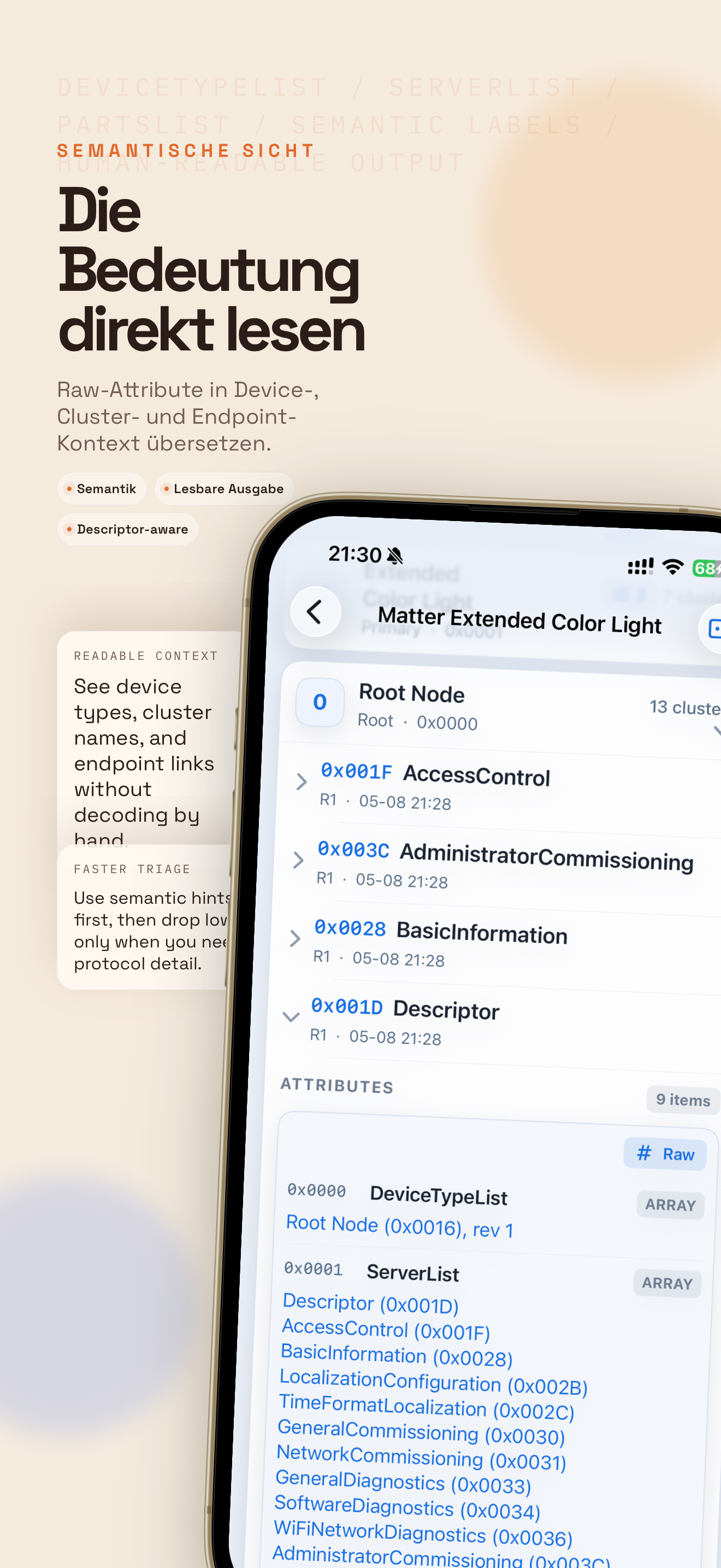 Matterlyzer Attribut-Leseansicht