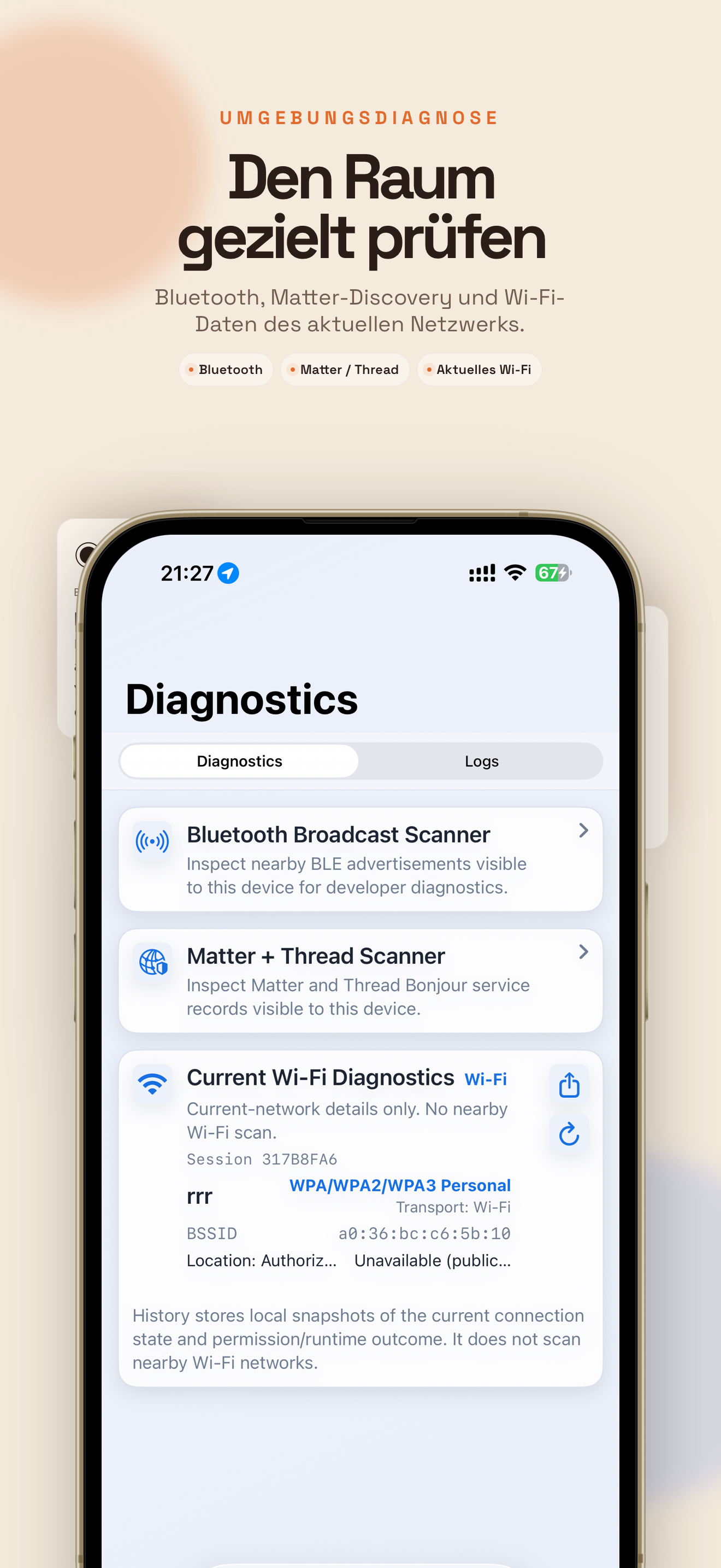 Matterlyzer Diagnoseansicht