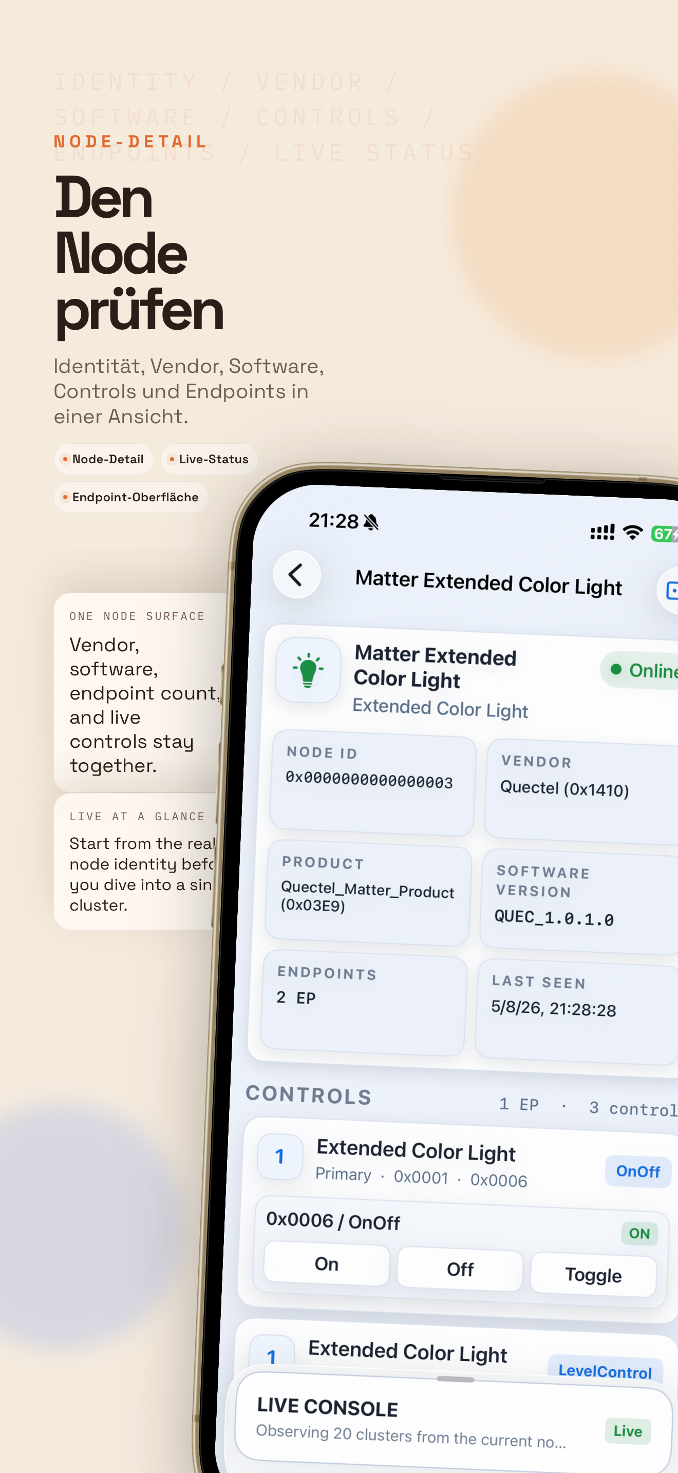 Matterlyzer Node-Detailansicht